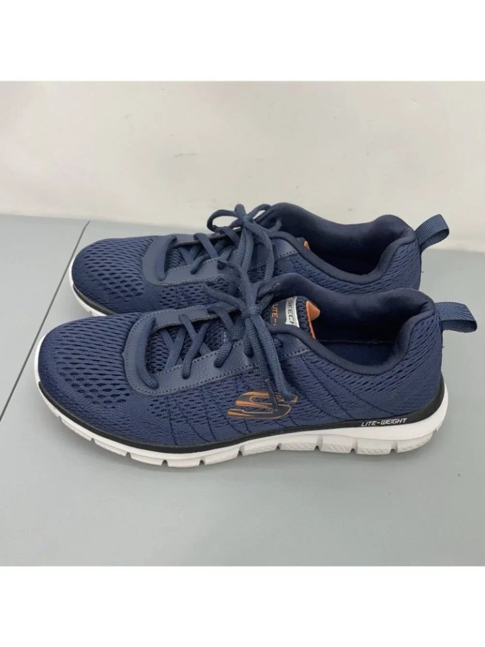Skechers Track Moulton Sneakers Shoes Lightweight Trainers Comfort Blue Mens 8.5